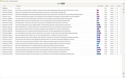 Verkilo editor interface with chapter navigation